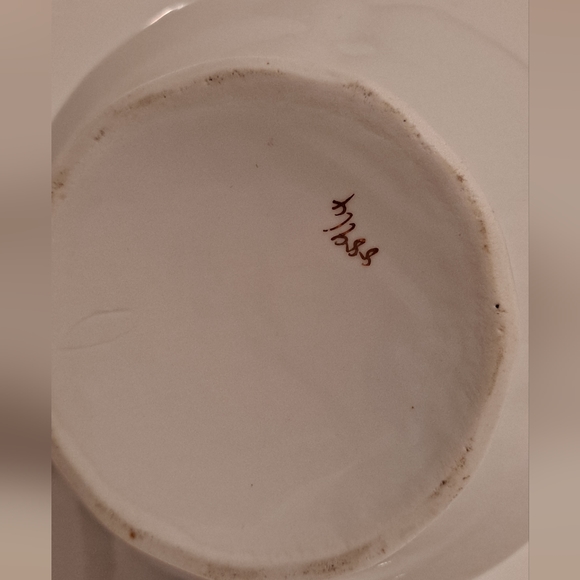 Antique Hand-Painted Bavarian Porcelain Purple Pansy Syrup Jug Pitcher Creamer - Picture 3 of 4